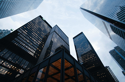 Buildings representing banking and property Property Investments